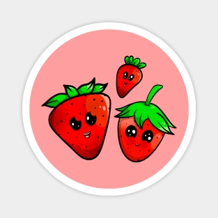 kawaii strawberries Magnet